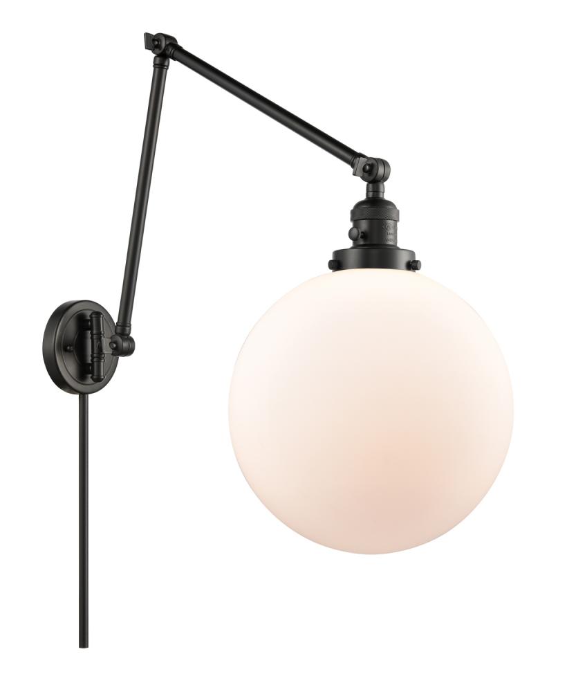 Beacon - 1 Light - 12 inch - Matte Black -Adjustable Swing Arm
