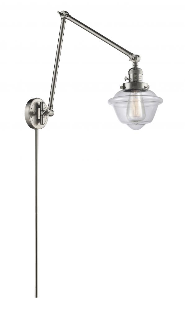 Oxford - 1 Light - 8 inch - Brushed Satin Nickel -Adjustable Swing Arm