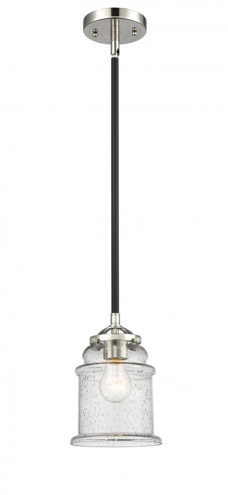 Canton - 1 Light - 6 inch - Black Polished Nickel - Stem hung - Mini Pendant