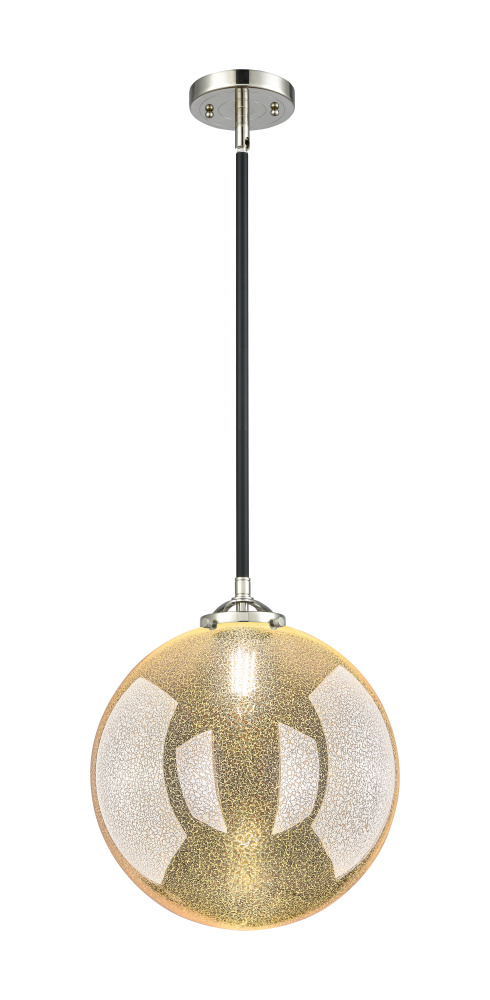 Beacon - 1 Light - 12 inch - Black Polished Nickel - Stem hung - Mini Pendant