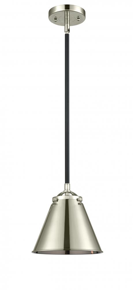 Appalachian - 1 Light - 8 inch - Black Polished Nickel - Stem hung - Mini Pendant