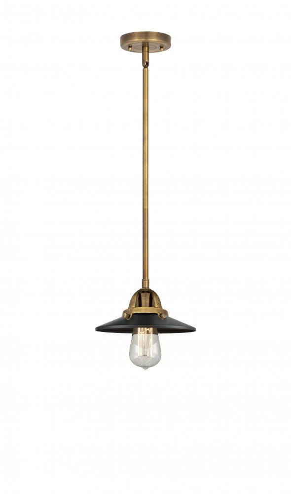 Railroad - 1 Light - 8 inch - Brushed Brass - Stem hung - Mini Pendant