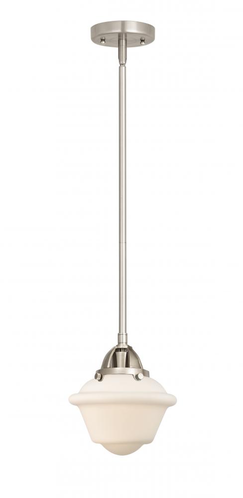 Oxford - 1 Light - 8 inch - Brushed Satin Nickel - Stem hung - Mini Pendant
