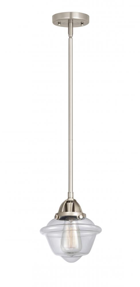 Oxford - 1 Light - 8 inch - Brushed Satin Nickel - Stem hung - Mini Pendant