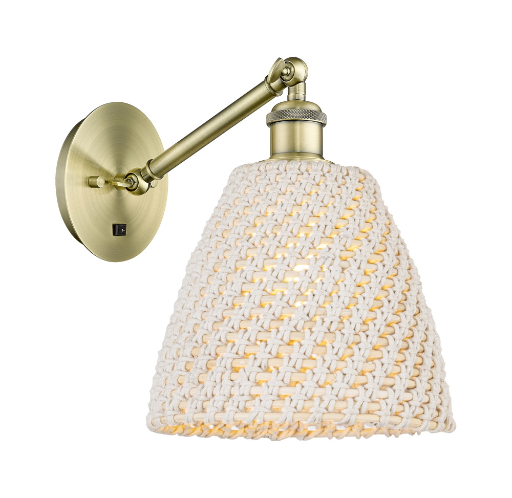 Bristol Natural - 1 Light - 9 inch - Matte Black - Sconce