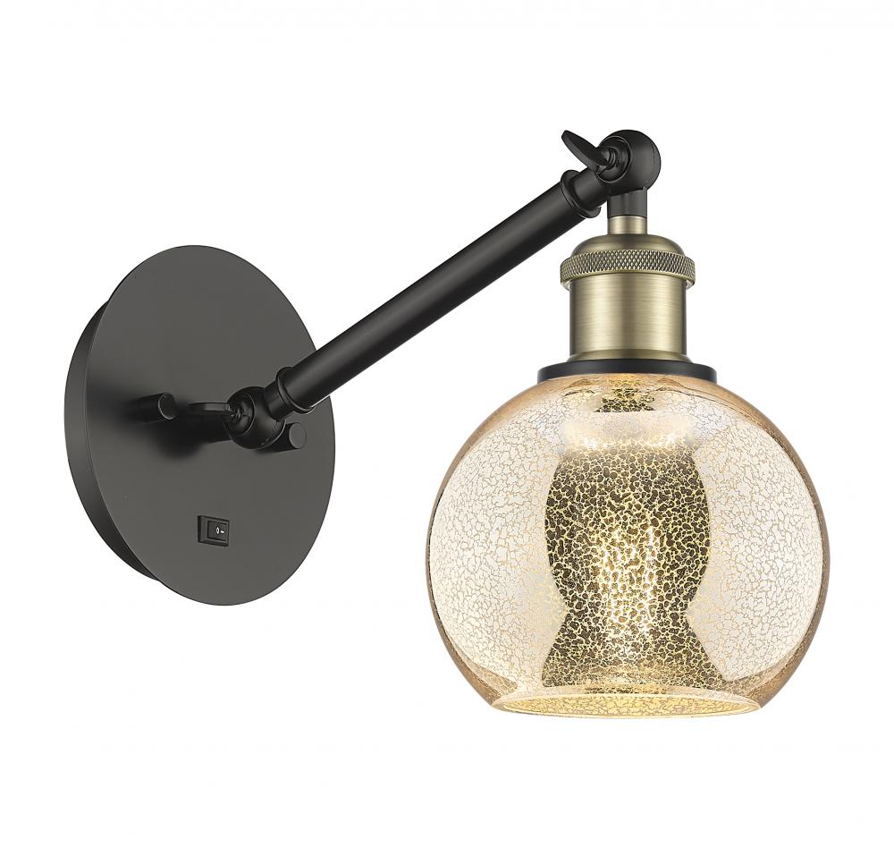 Athens - 1 Light - 6 inch - Black Antique Brass - Adjustable Sconce