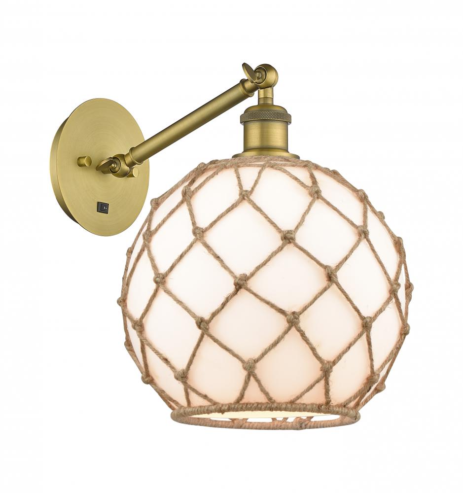 Farmhouse Rope - 1 Light - 10 inch - Brushed Brass - Adjustable - Sconce