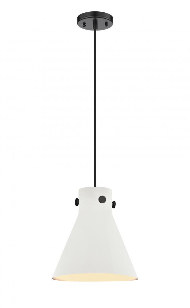 Newton Cone - 1 Light - 10 inch - Matte Black - Cord hung - Pendant
