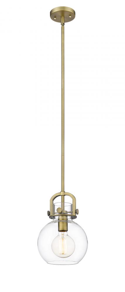 Newton Sphere - 1 Light - 8 inch - Brushed Brass - Stem hung - Mini Pendant