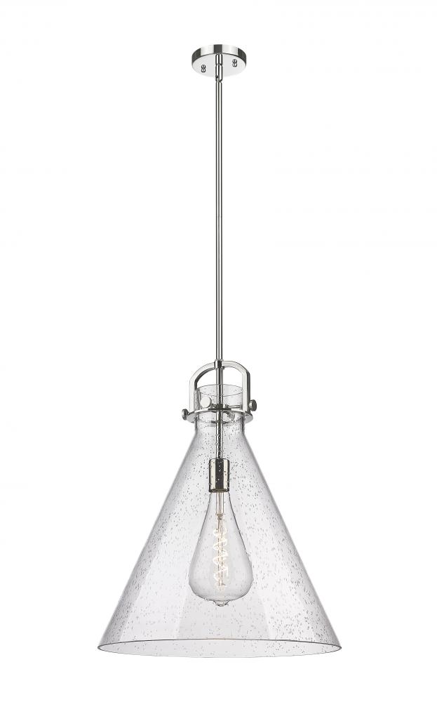Newton Cone - 1 Light - 18 inch - Polished Nickel - Pendant