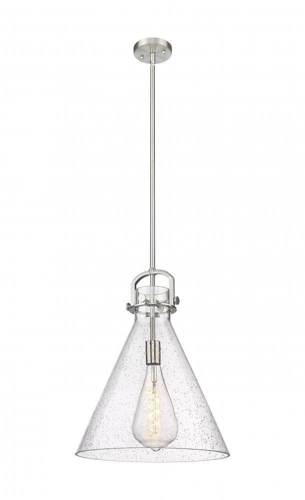 Newton Cone - 1 Light - 16 inch - Satin Nickel - Pendant