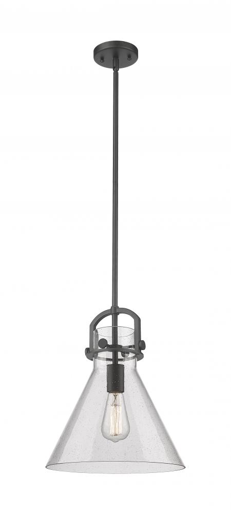 Newton Cone - 1 Light - 12 inch - Matte Black - Mini Pendant