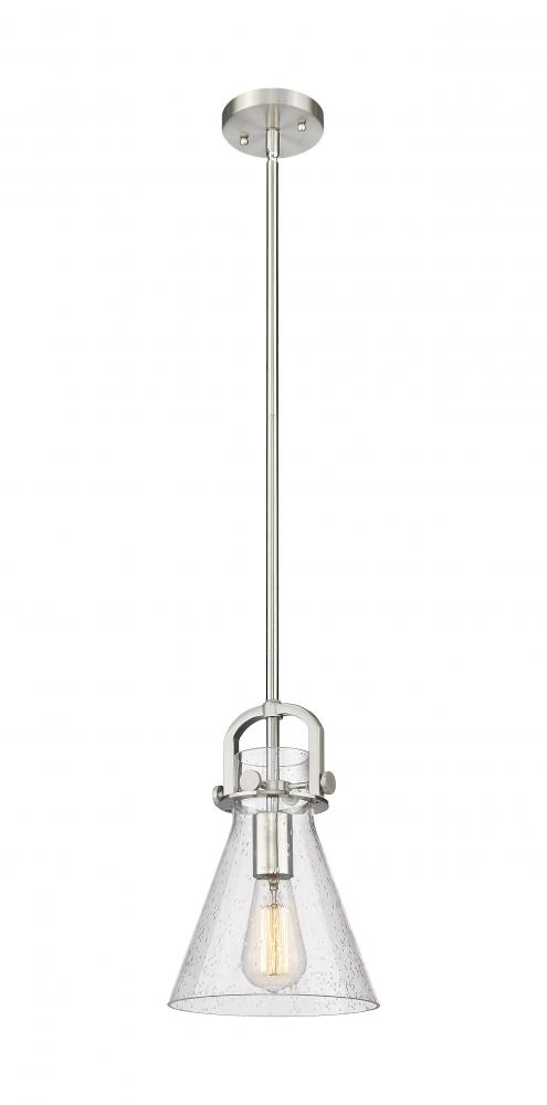 Newton Cone - 1 Light - 8 inch - Satin Nickel - Mini Pendant