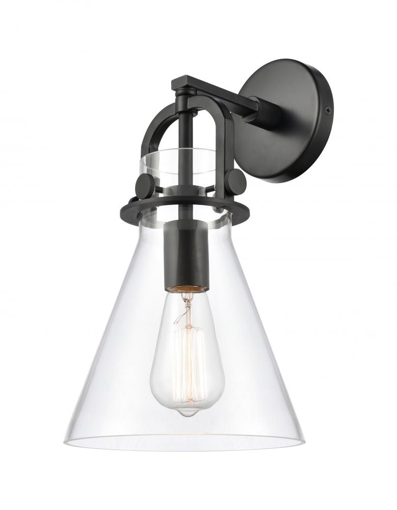 Newton Cone - 1 Light - 8 inch - Matte Black - Sconce