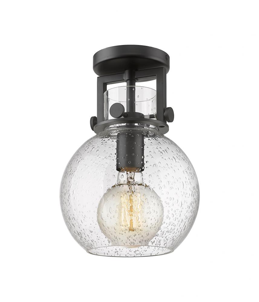 Newton Sphere - 1 Light - 8 inch - Matte Black - Semi-Flush Mount