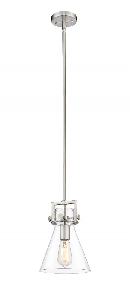 Newton Cone - 1 Light - 8 inch - Satin Nickel - Mini Pendant