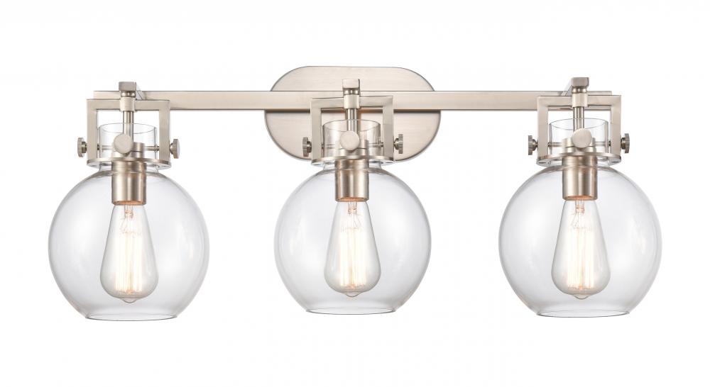 Newton Sphere - 3 Light - 27 inch - Satin Nickel - Bath Vanity Light