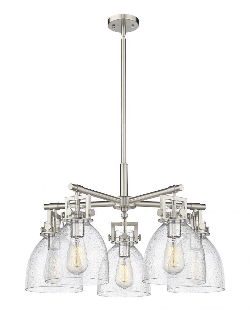 Newton Bell - 5 Light - 26 inch - Satin Nickel - Chandelier
