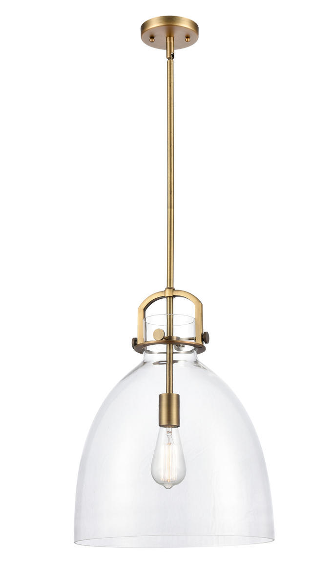 Newton Bell - 1 Light - 14 inch - Brushed Brass - Stem hung - Pendant