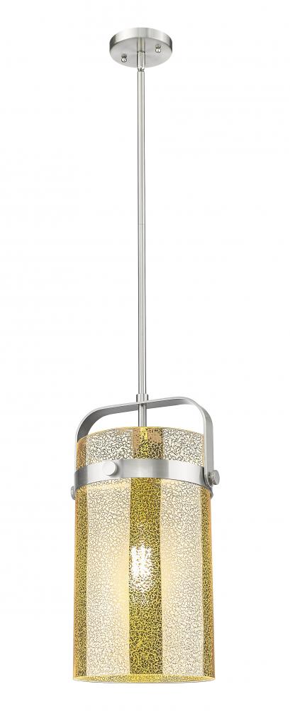 Pilaster - 1 Light - 8 inch Glass - Satin Nickel - Pendant