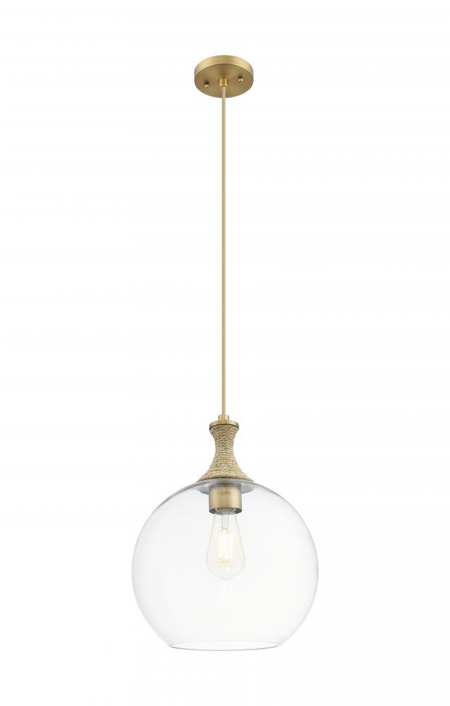 Astor - 1 Light - 12 inch - Brushed Brass - Cord hung - Mini Pendant