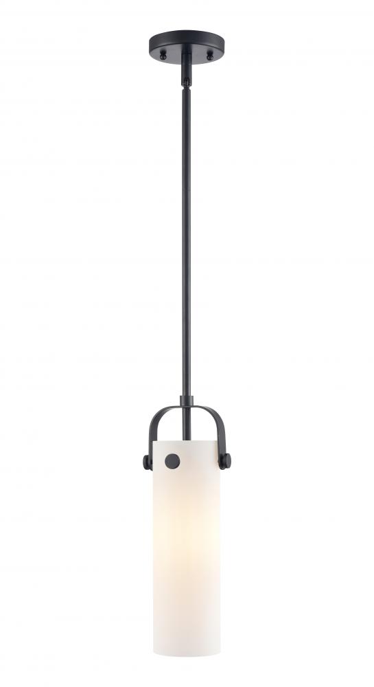 Pilaster II Cylinder - 1 Light - 12 inch Long Glass - Matte Black - Pendant