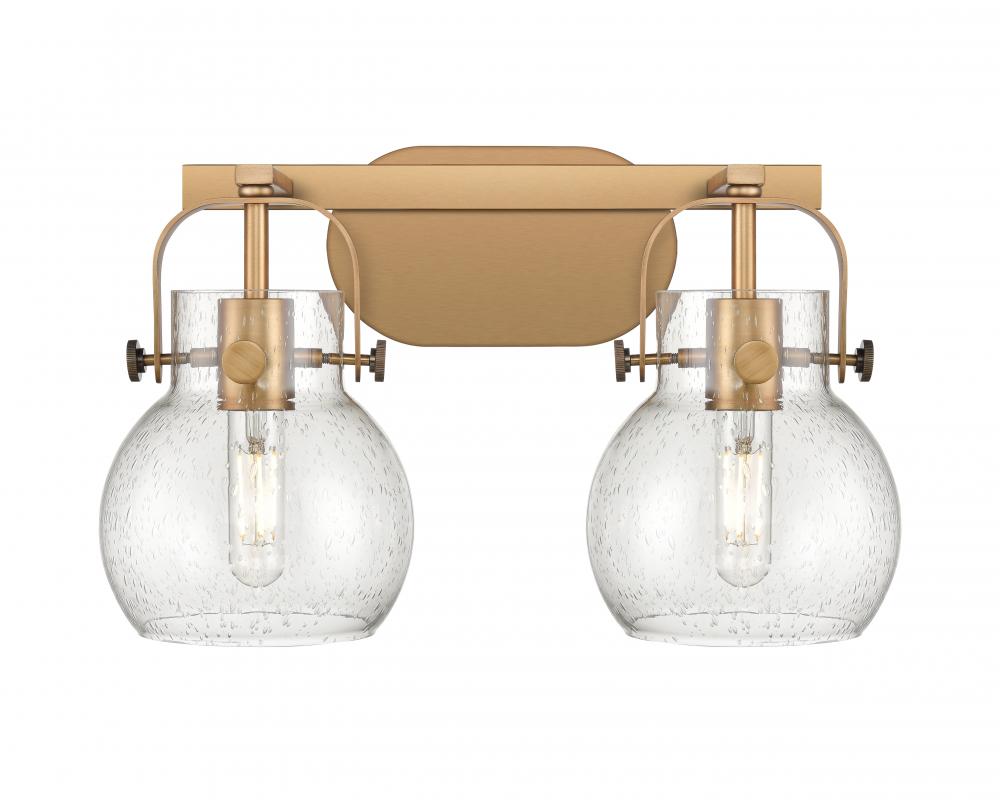 Pilaster II Sphere - 2 Light - 17 inch - Brushed Brass - Bath Vanity Light