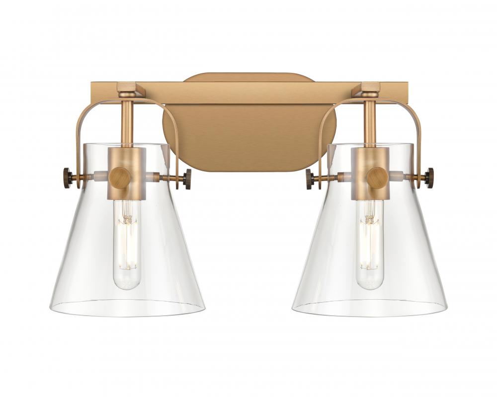 Pilaster II Cone - 2 Light - 17 inch - Brushed Brass - Bath Vanity Light