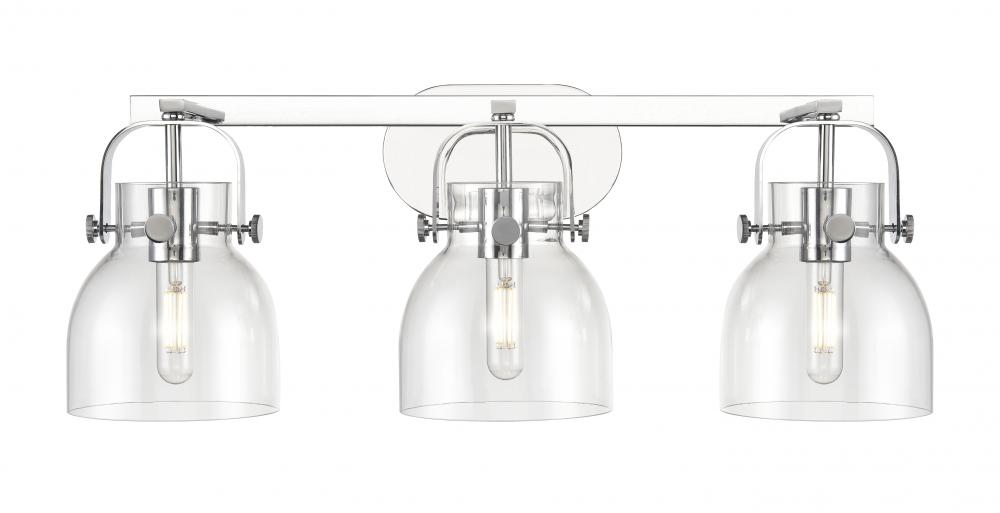 Pilaster II Bell - 3 Light - 27 inch - Polished Chrome - Bath Vanity Light