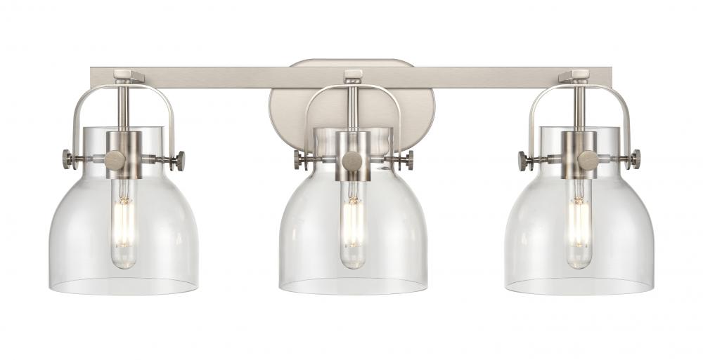 Pilaster II Bell - 3 Light - 27 inch - Satin Nickel - Bath Vanity Light