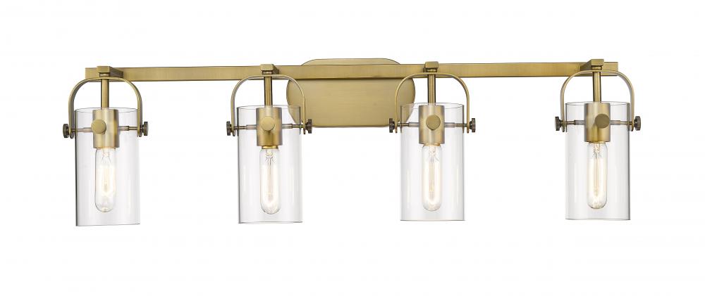Pilaster II Cylinder - 4 Light - 35 inch - Brushed Brass - Bath Vanity Light