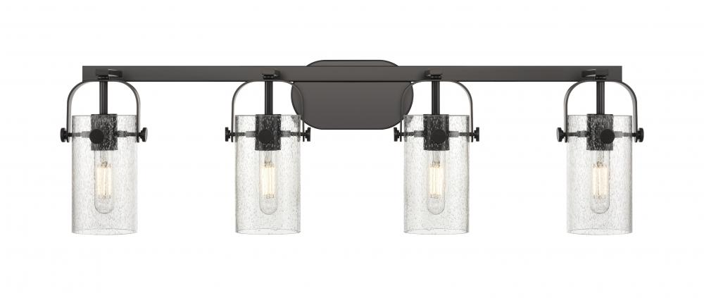 Pilaster - 4 Light - 35 inch - Matte Black - Bath Vanity Light