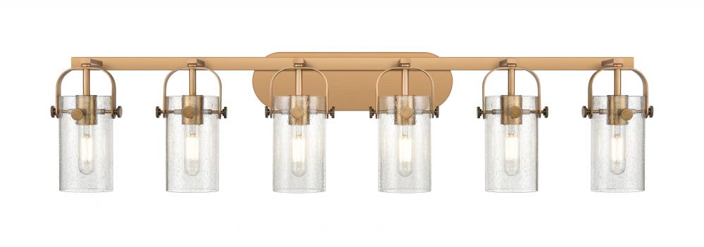 Pilaster II Cylinder - 6 Light - 44 inch - Brushed Brass - Bath Vanity Light