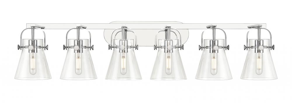 Pilaster II Cone - 6 Light - 46 inch - Polished Chrome - Bath Vanity Light