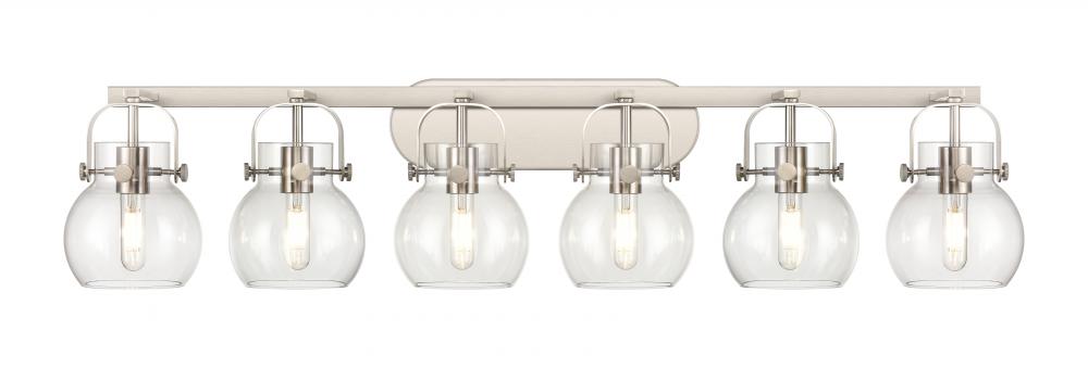 Pilaster II Sphere - 6 Light - 46 inch - Satin Nickel - Bath Vanity Light