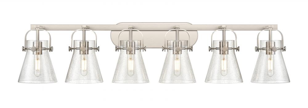 Pilaster II Cone - 6 Light - 46 inch - Satin Nickel - Bath Vanity Light