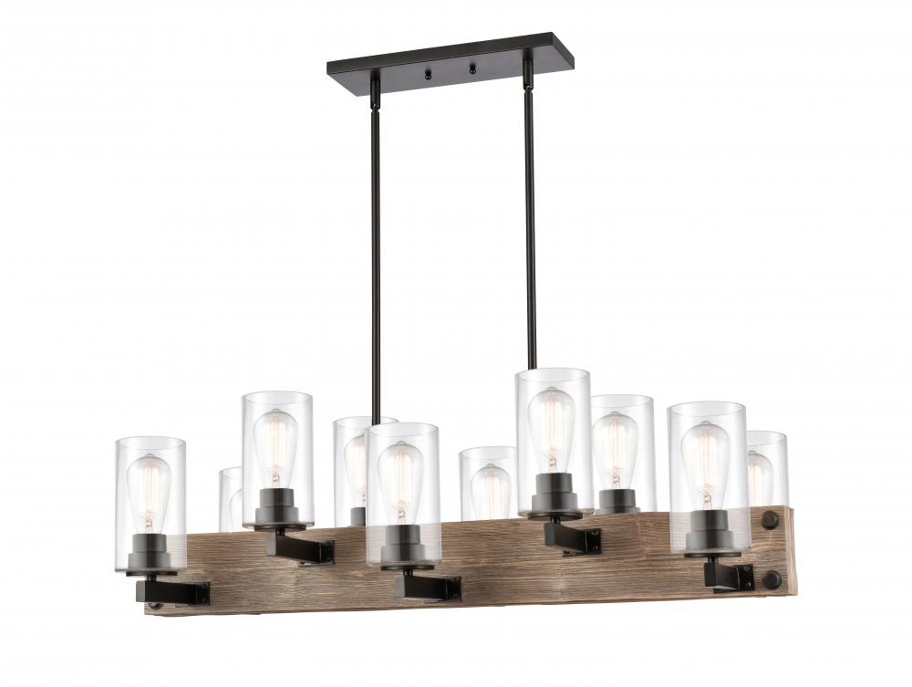 Diego - 10 Light - 37 inch - Matte Black - Stem hung - Island Light