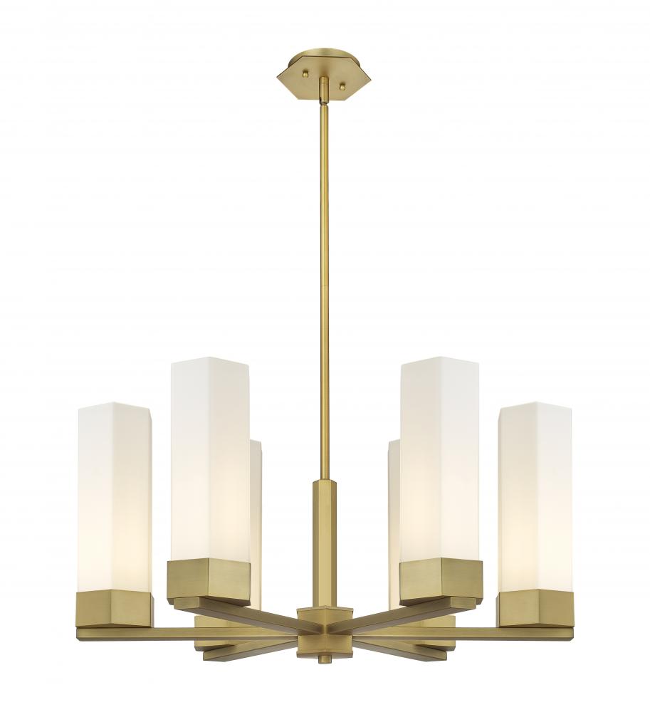 Claverack - 6 Light - 28 inch - Brushed Brass - Chandelier