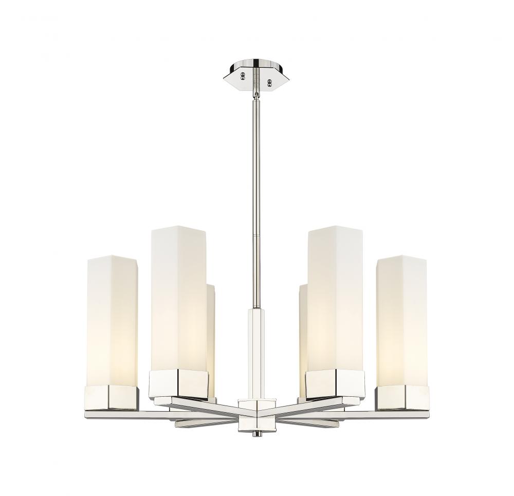 Claverack - 6 Light - 28 inch - Polished Nickel - Chandelier