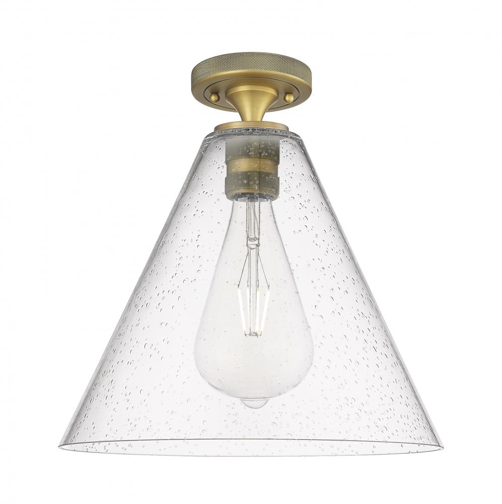 Crown Point - 1 Light - 12 inch - Brushed Brass - Flush Mount