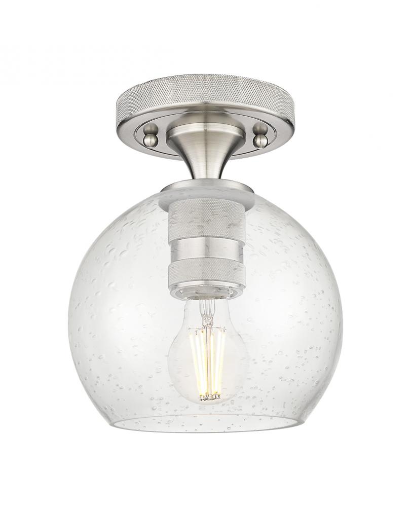 Crown Point - 1 Light - 6 inch - Satin Nickel - Flush Mount