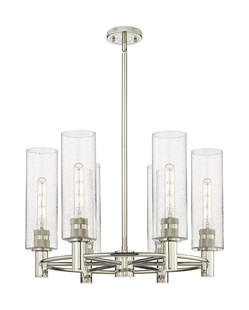 Crown Point - 6 Light - 24 inch - Polished Nickel - Chandelier