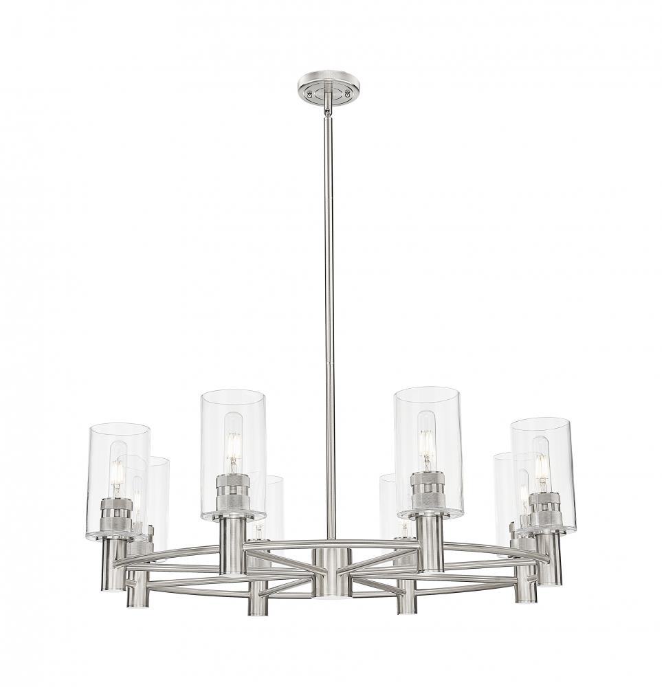 Crown Point - 8 Light - 32 inch - Satin Nickel - Chandelier