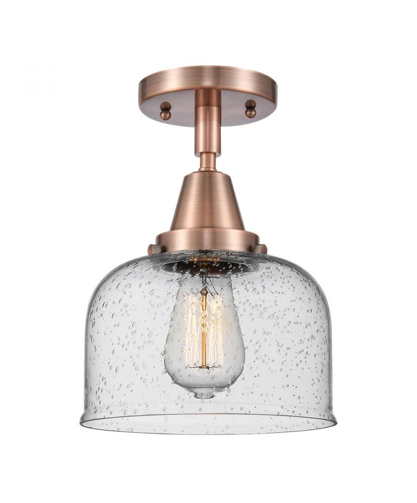 Bell - 1 Light - 8 inch - Antique Copper - Semi-Flush Mount