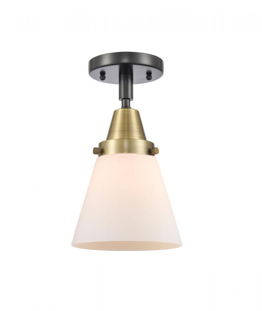 Cone - 1 Light - 6 inch - Black Antique Brass - Semi-Flush Mount