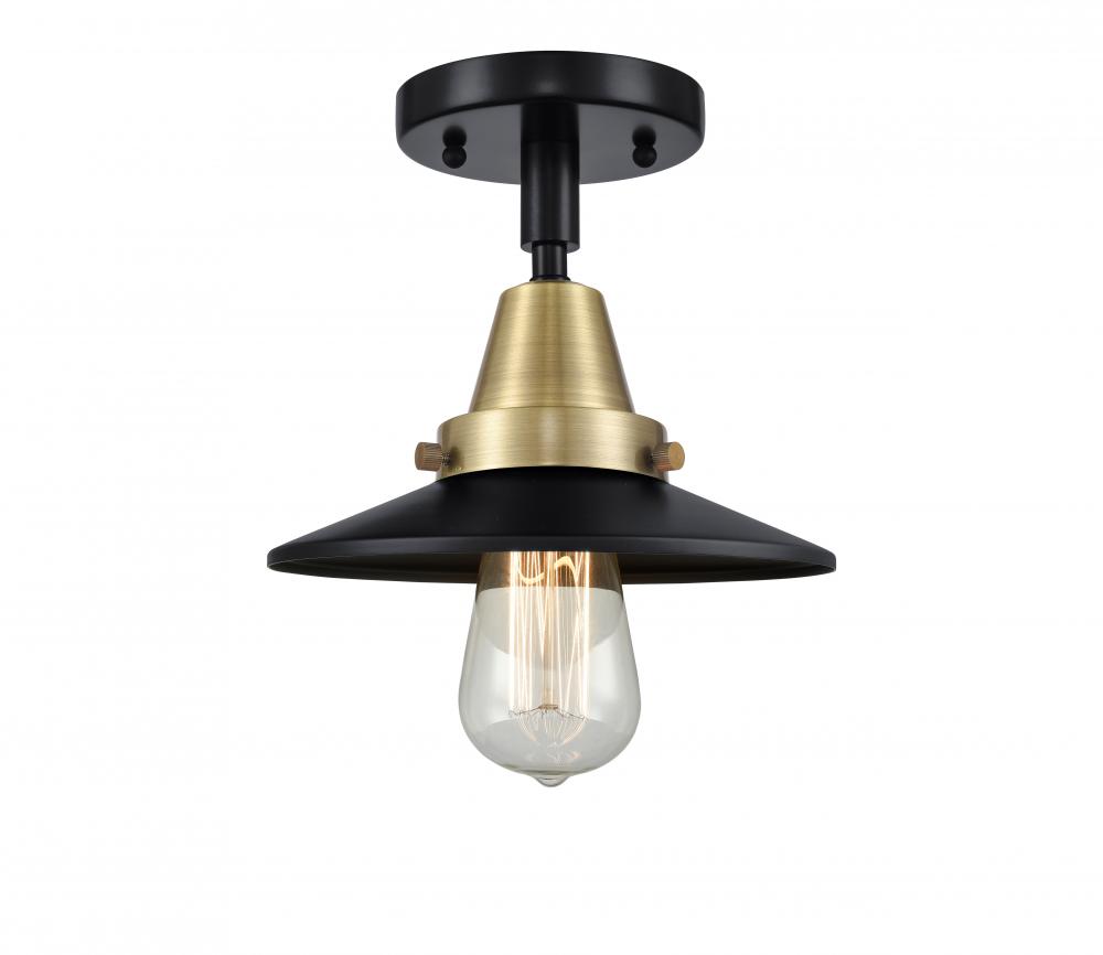 Railroad - 1 Light - 8 inch - Black Antique Brass - Semi-Flush Mount
