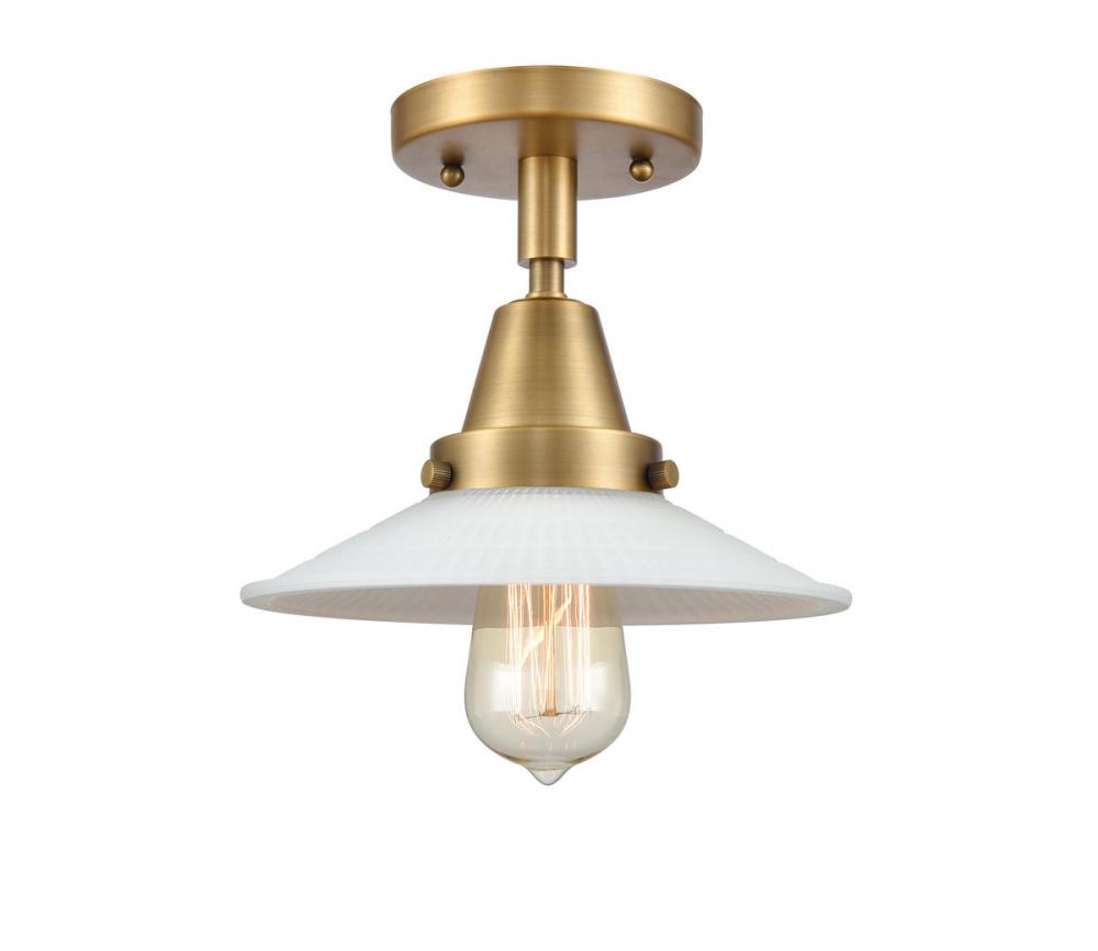 Halophane - 1 Light - 9 inch - Brushed Brass - Semi-Flush Mount