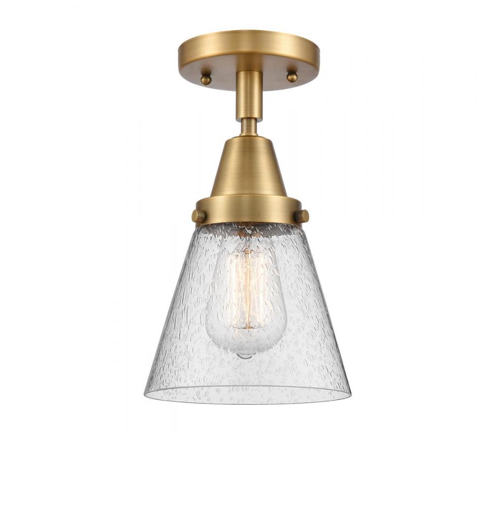 Cone - 1 Light - 6 inch - Brushed Brass - Semi-Flush Mount