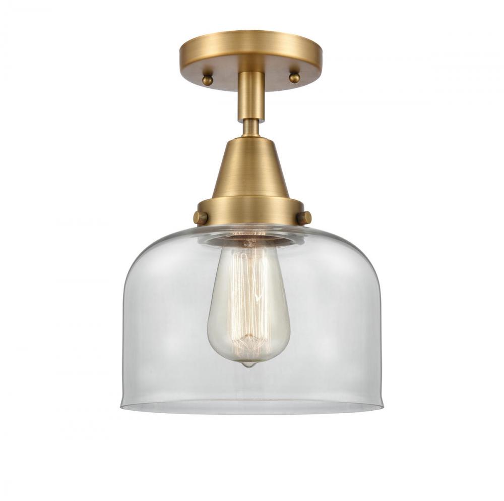 Bell - 1 Light - 8 inch - Brushed Brass - Semi-Flush Mount