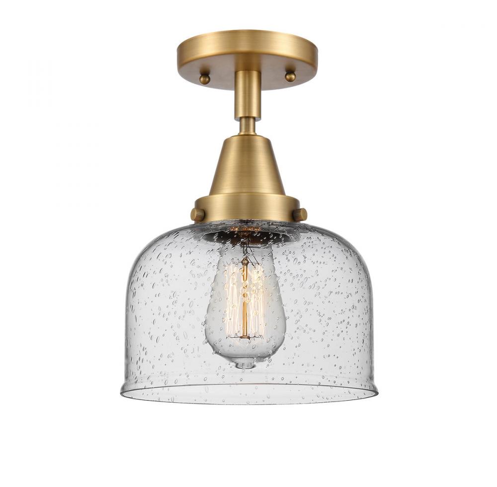 Bell - 1 Light - 8 inch - Brushed Brass - Semi-Flush Mount